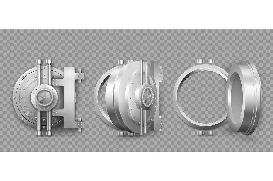 Золото И Деньги, Банковское Хранилище, Банковский Сейф, Хранение Денег, Сейфовое Хранилище, Двери Хранилища, Иконки Плоского Дизайна, 3д Вектор, Открытие Двери